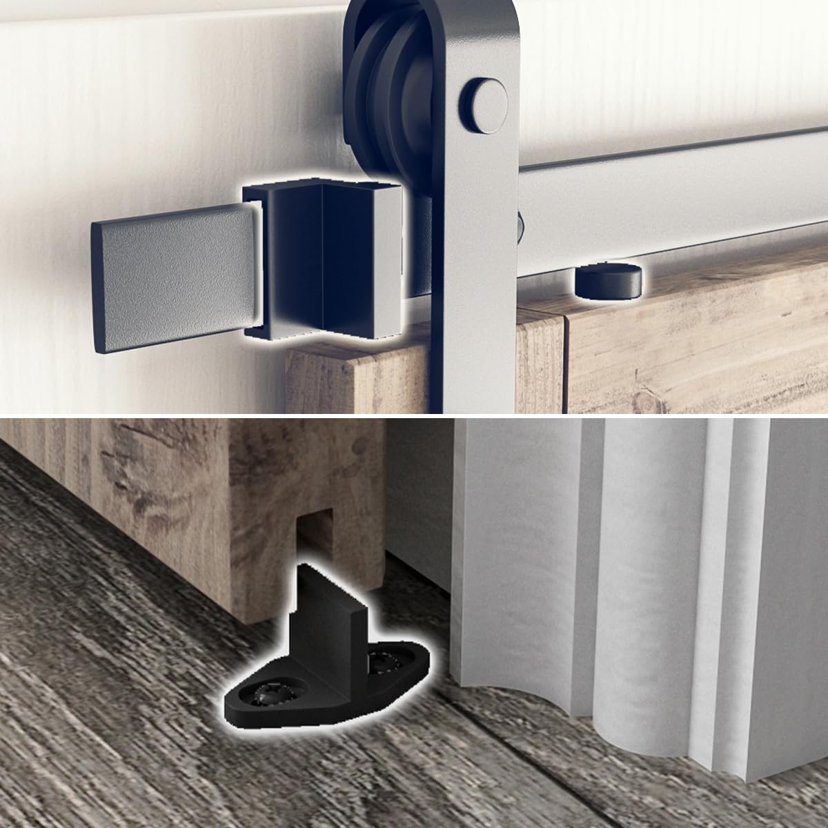 SMARTSTANDARD 6.8FT Barn Door Hardware Kit, Sliding Barn Door Track -Smoothly and Quietly -Easy to Install -Includes Step-by-Step Installation Instruction Fit 40" Wide Door Panel (J Shape Hanger)