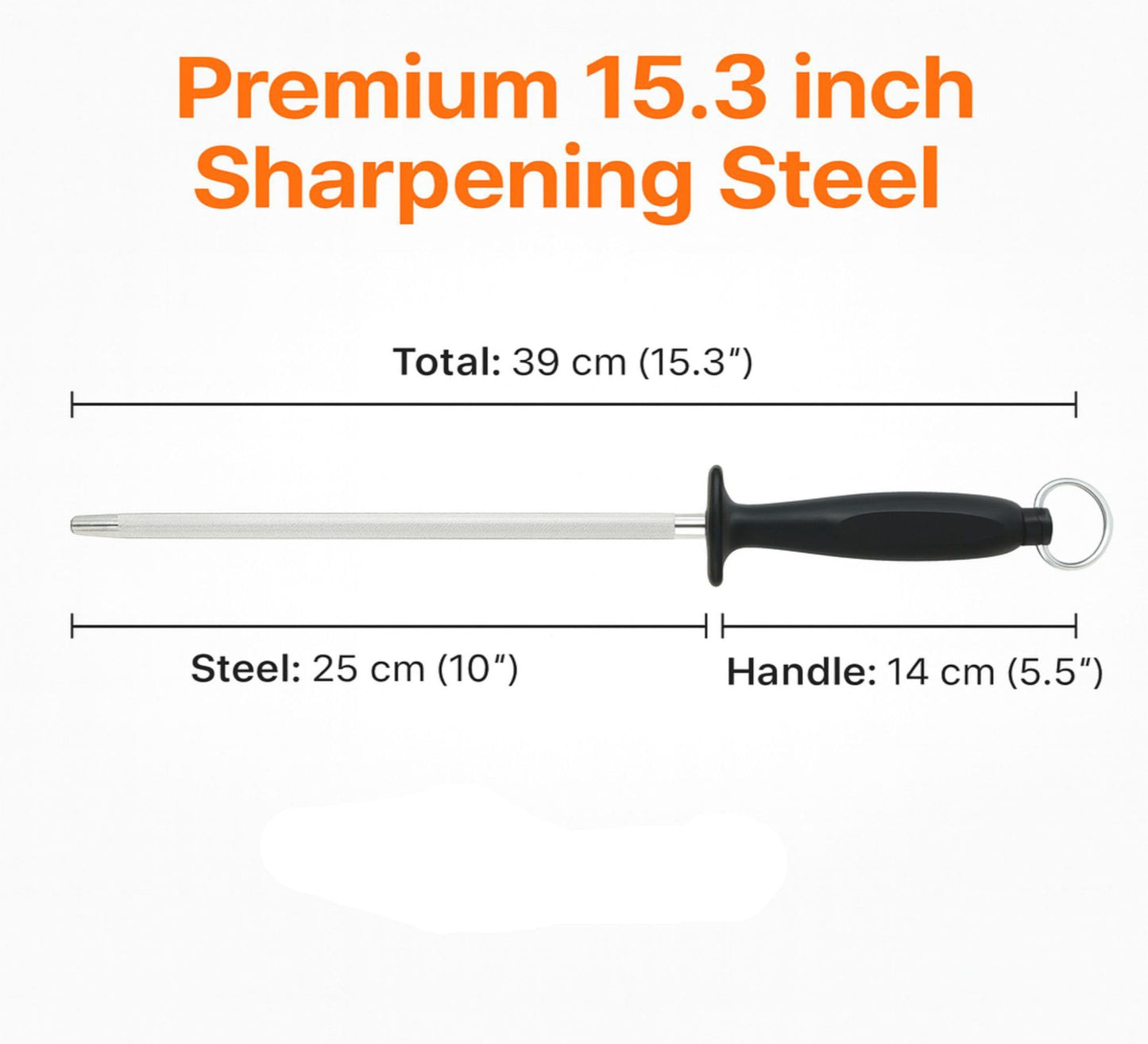 Foyfress Honing Rod 10 Inch, Knife Sharpener for Kitchen Knives, Magnetized High Carbon Steel Honing Steel with Ergonomic Handle, for Chef and Butcher Knives