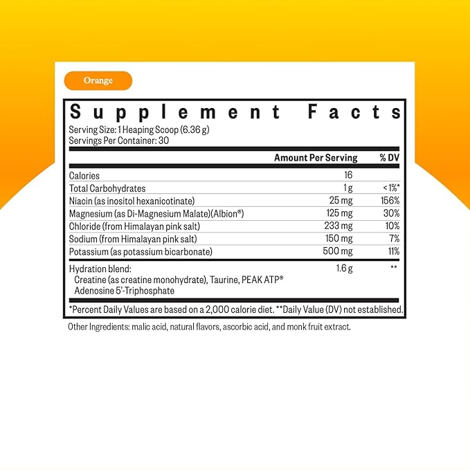 Seeking Health Optimal Electrolyte Powder, Orange Flavor, Healthy Energy and Endurance Support, Promotes Hydration and Healthy Muscles, Vegan and Vegetarian (30 Servings)*