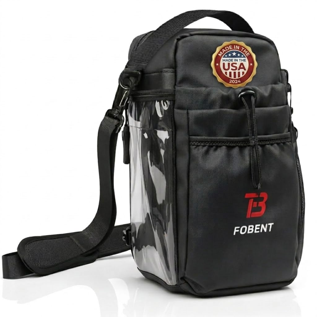 FBT Fobent Magnetic Gym Bag with Phone Pocket & Bottle Holder, 3 N52 Magnets, Full Non-Slip Back, Compact Gym Organizer for Racks & Machines, Holds Keys, Towel, Straps & Workout Essentials