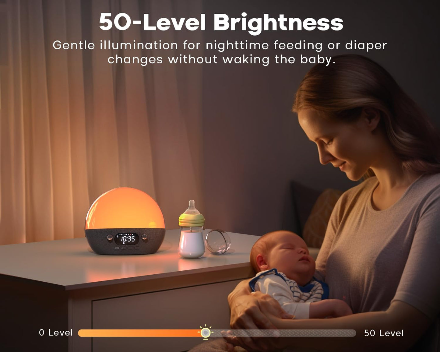 MOMILLA Sunrise Alarm Clock with Bluetooth Speaker, White Noise Sound Machine, Alarm Clocks for Heavy Sleepers