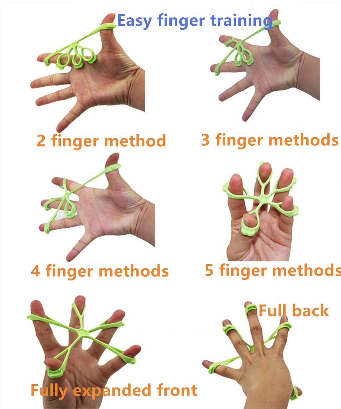 JBBERTH 4PCS Finger Stretcher Hand Resistance Bands Hand Extensor Exerciser Finger Grip Strengthener Strength Trainer Gripper set, Finger Resistance Bands Finger Grip Exerciser Strengtheners Trainer