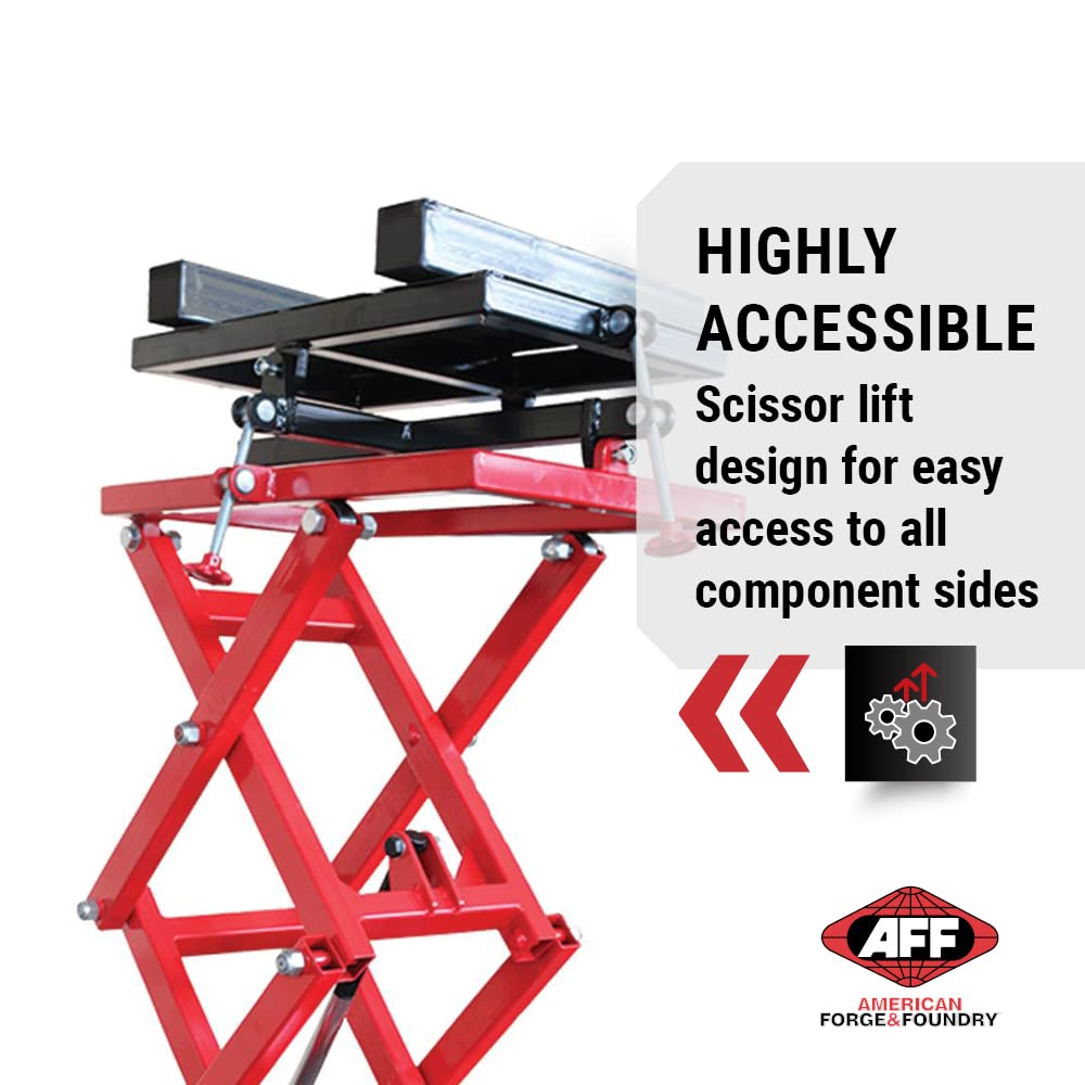 AFF Powertrain Lift Table - Air Assist Work Table with Scissor Lift Design - for Transmissions, Fuel Tanks, Engines, Transaxles, Large Electric Vehicle Batteries - 2,500 lbs Capacity