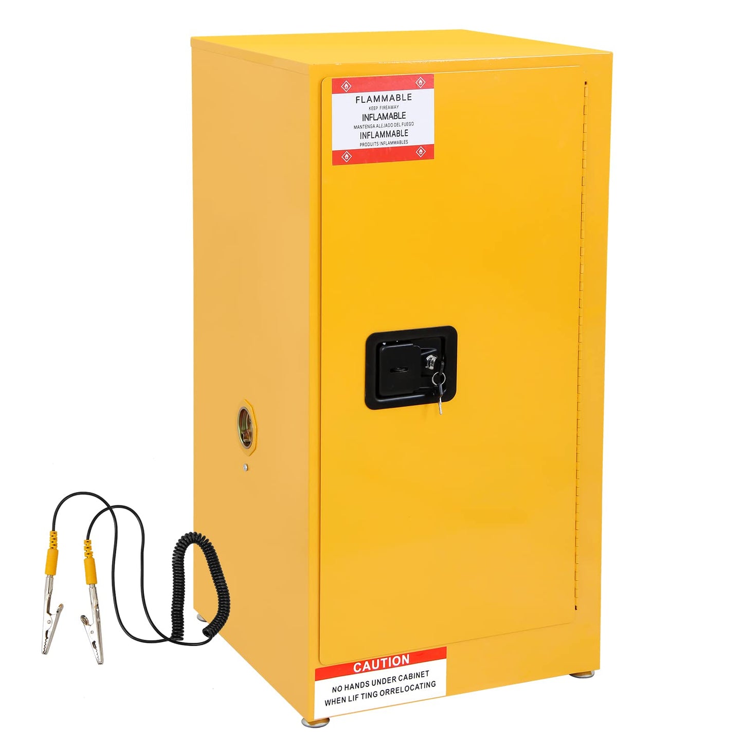 Migoda Flammable Storage Cabinet Galvanized Steel,18x18x35 Flammable Safety Cabinet,Explosion Proof Cabinet for Commercial Industrial and Home Use, Yellow