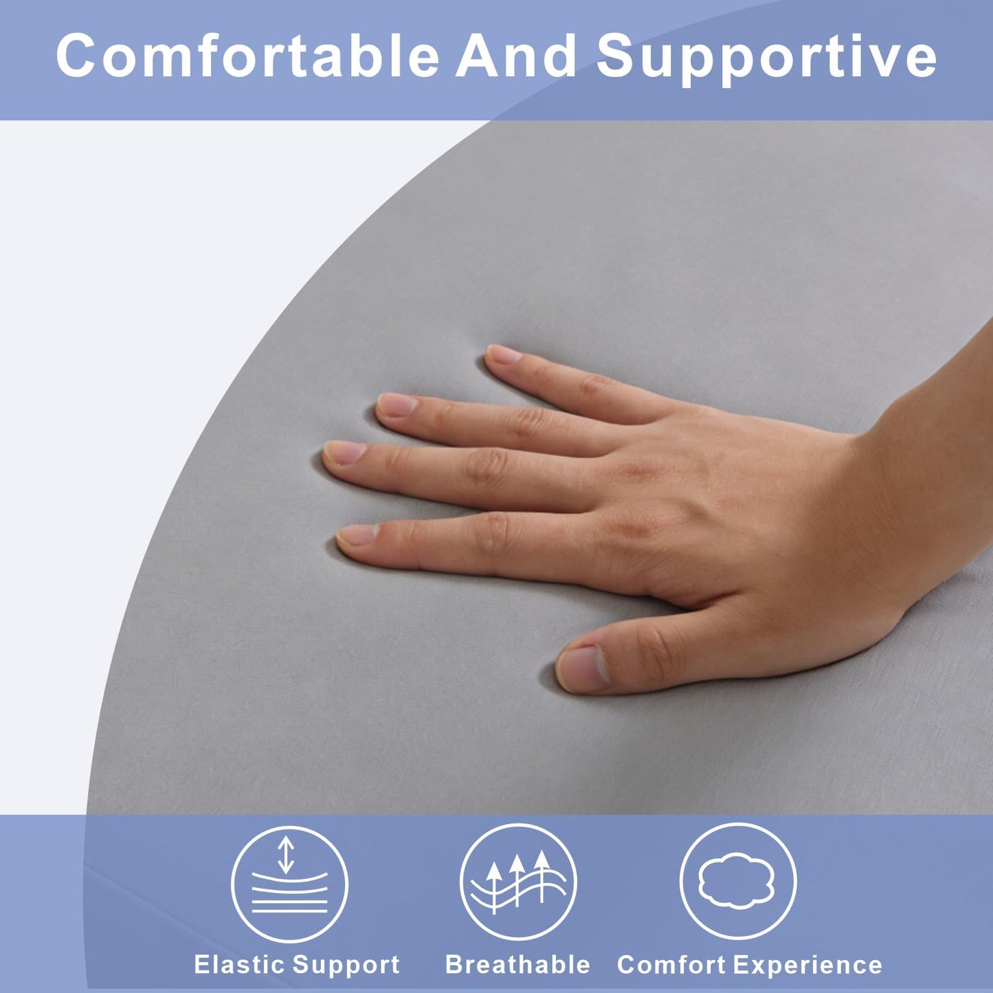 JMGBird Tri-Fold Memory Foam Yoga Mat 4 Inch - Portable Foldable with Washable Cover for Travel, Camping, Yoga (76x39x4 Inch, Grey)