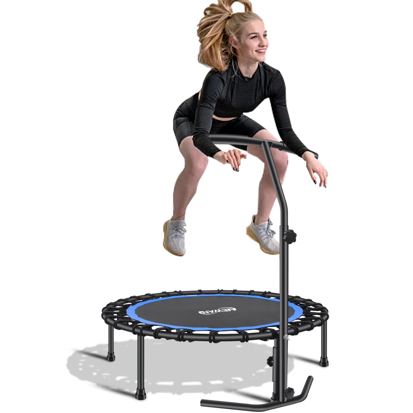 Newan 40" Silent Mini Trampoline Fitness Trampoline Bungee Rebounder Jumping Cardio Trainer Workout for Adults - Max Limit 330 lbs