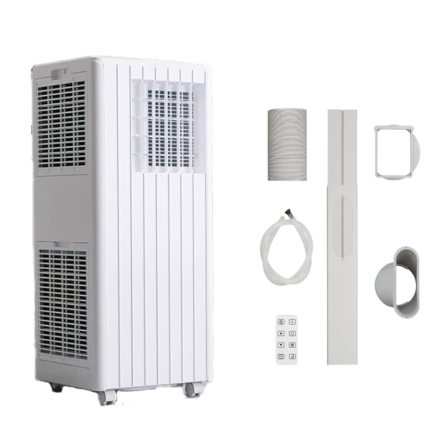 Portable Air Conditioners, Cool up to 350 Sq. Ft, 8,000 BTU 3-in-1 Movable AC for Bedroom with Dehumidifier, Fan, Sleep Mode, 24H Timer, Remote Control, and Window Installation Kit Included