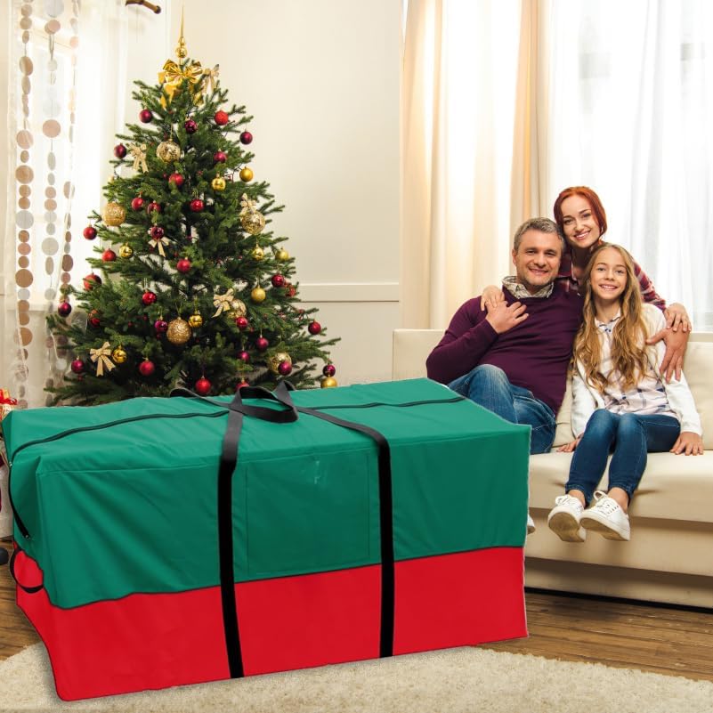 Skiennix Christmas Tree Bag - Heavy Duty 600D Oxford Material for 8 Ft Trees | Dampproof Storage with Reinforced Handles & Dual Zipper
