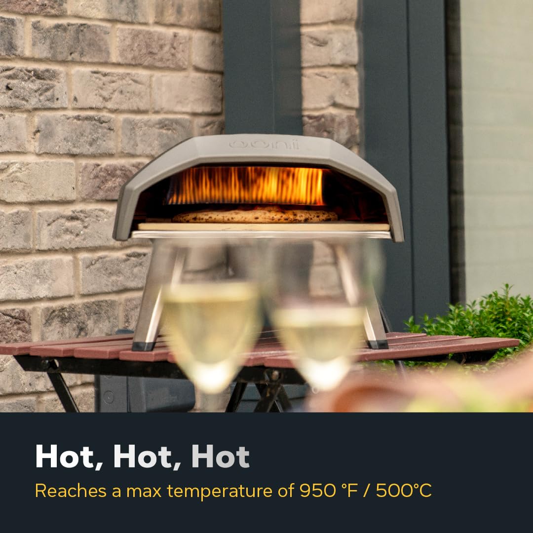 Ooni Koda 12 Gas Pizza Oven – 12" Gas Powered Outdoor Oven with 28 mBar Regulator and Gas Hose, Gas powered Portable Pizza Oven - Foundry Black