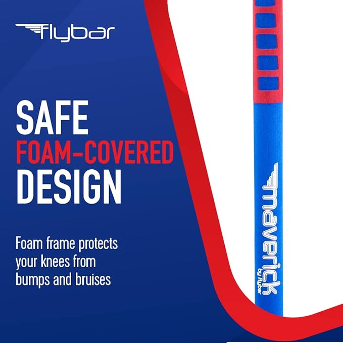Flybar Maverick Foam Pogo Stick for Kids Age 5 and Up, 40 to 80 Pounds, Pogo Stick for Boys and Girls (Red/Blue)