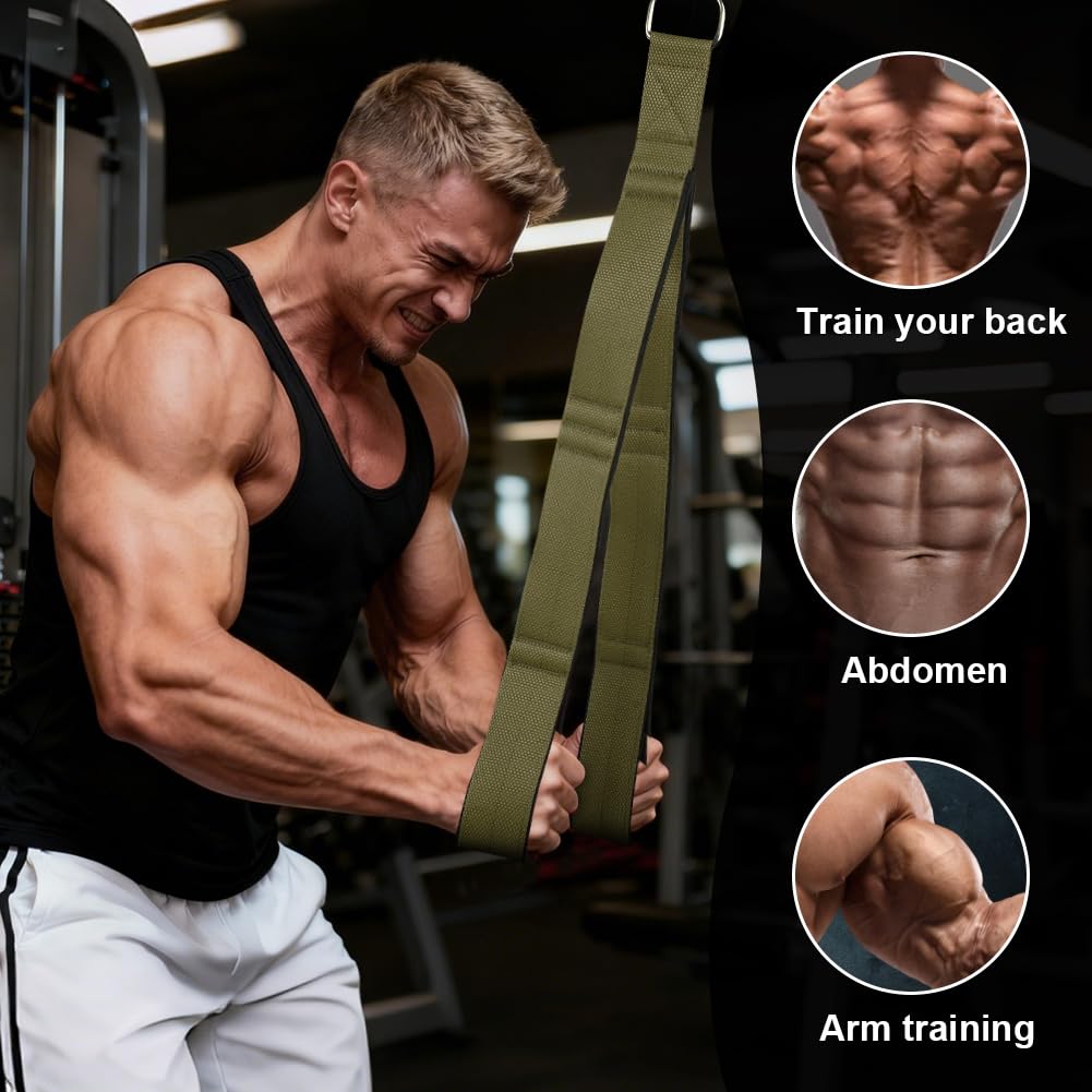 AOOSA Tricep Rope Cable Attachment, Heavy Duty Rope for Push Downs, Cable Overhead Presses with 3 Lengths of Handles, Multi Gym Accessory for Face Pulls, Overhead Press, Full-Body Exercises