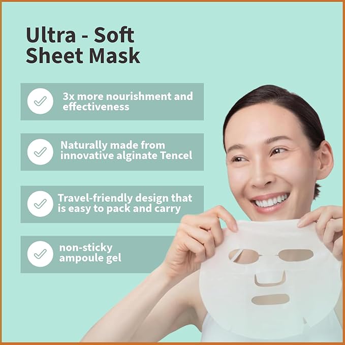 YoungMe Soothing Glam Facial Sheet Mask ??6-Pack | Hydrating & Moisturizing Korean Skin Care for Sensitive & All Skin Types
