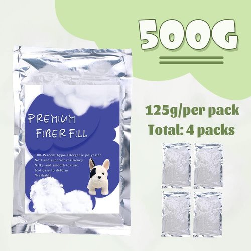 BUTUZE Polyester Fiberfill Stuffing - Premium 500g/17.6oz High Resilience Fill for DIY Dolls & Pillows