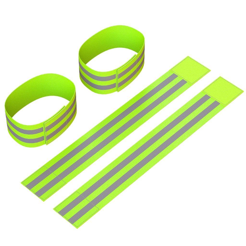 Apace Vision Reflective Ankle Bands (4 Bands/2 Pairs) | High Visibility and Safety for Jogging/Cycling/Walking etc | Work as Wristbands, Armband, Leg Straps | Accessories for Sports/Running Gear