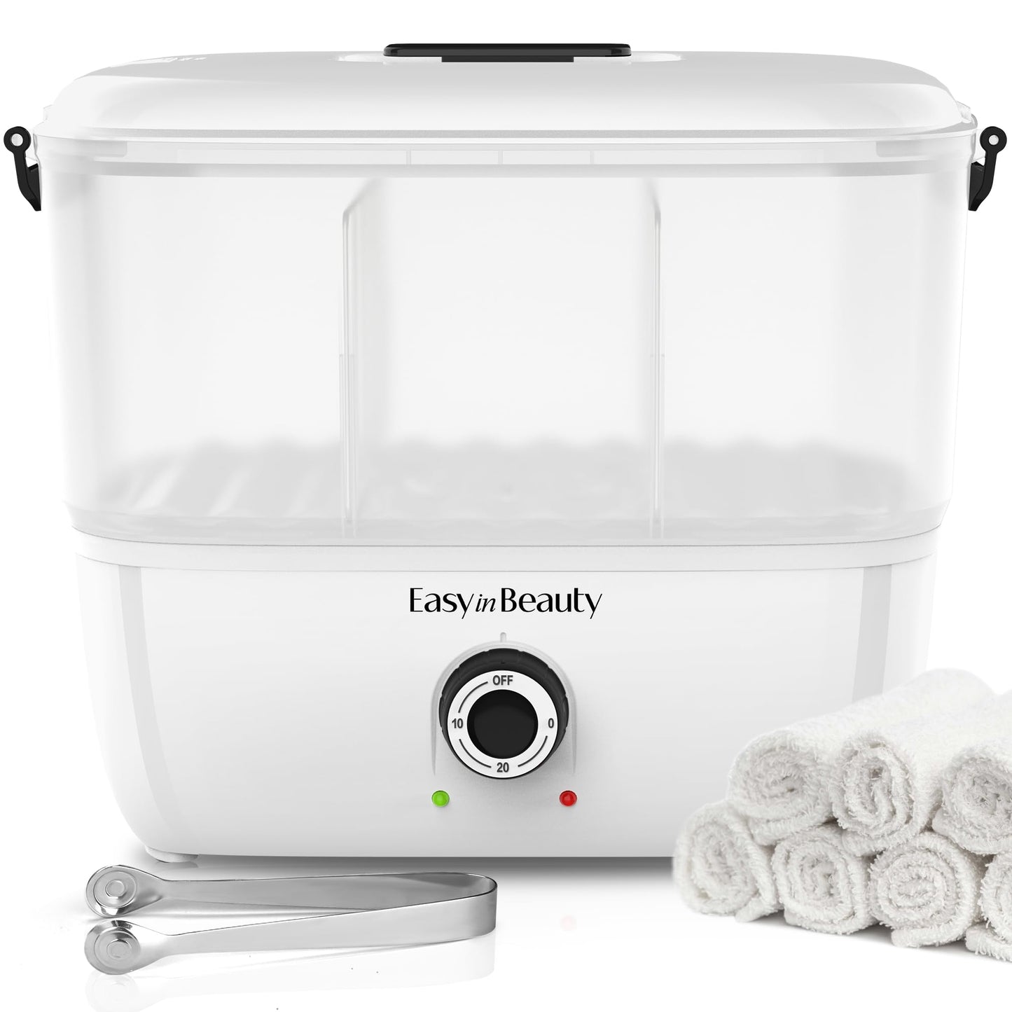 EASYINBEAUTY Hot Towel Warmers for Spa, Holds 16 Small Towels, 5L Portable Towel Steamer with Quickly Heating in 1-5 Mins, Auto Off Timer Foldable Towel Warmer for Facials, Barber, Manicures, Massage