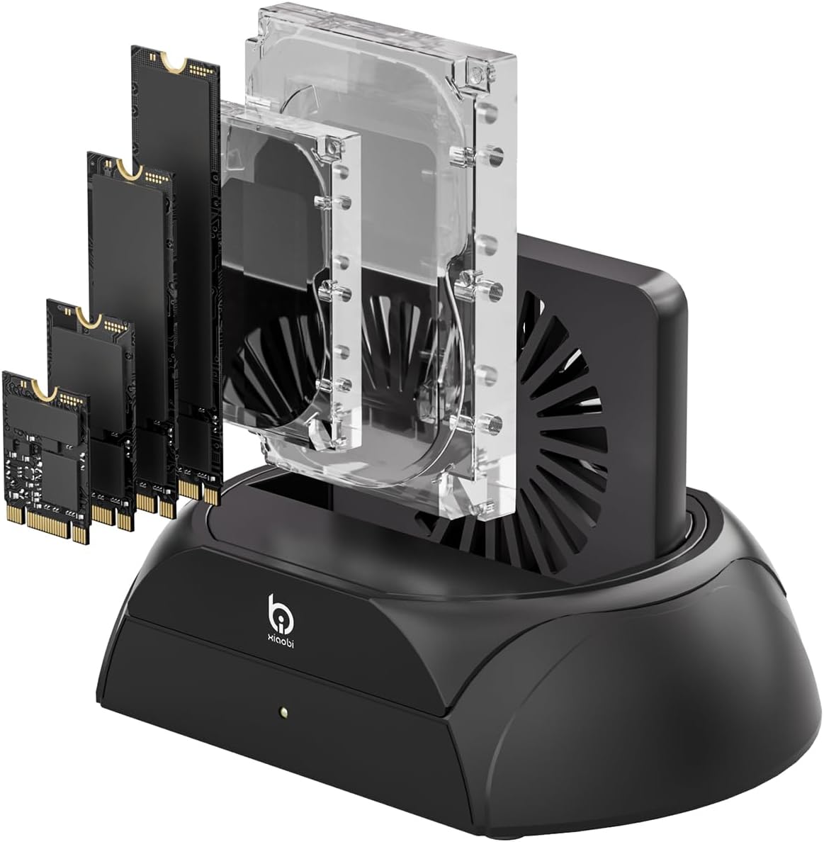 xiaobi M.2 2.5" 3.5" Hard Drive Docking Station, Pcie NVMe Adapter with Cooling Fan Superior Cooling Efficiency