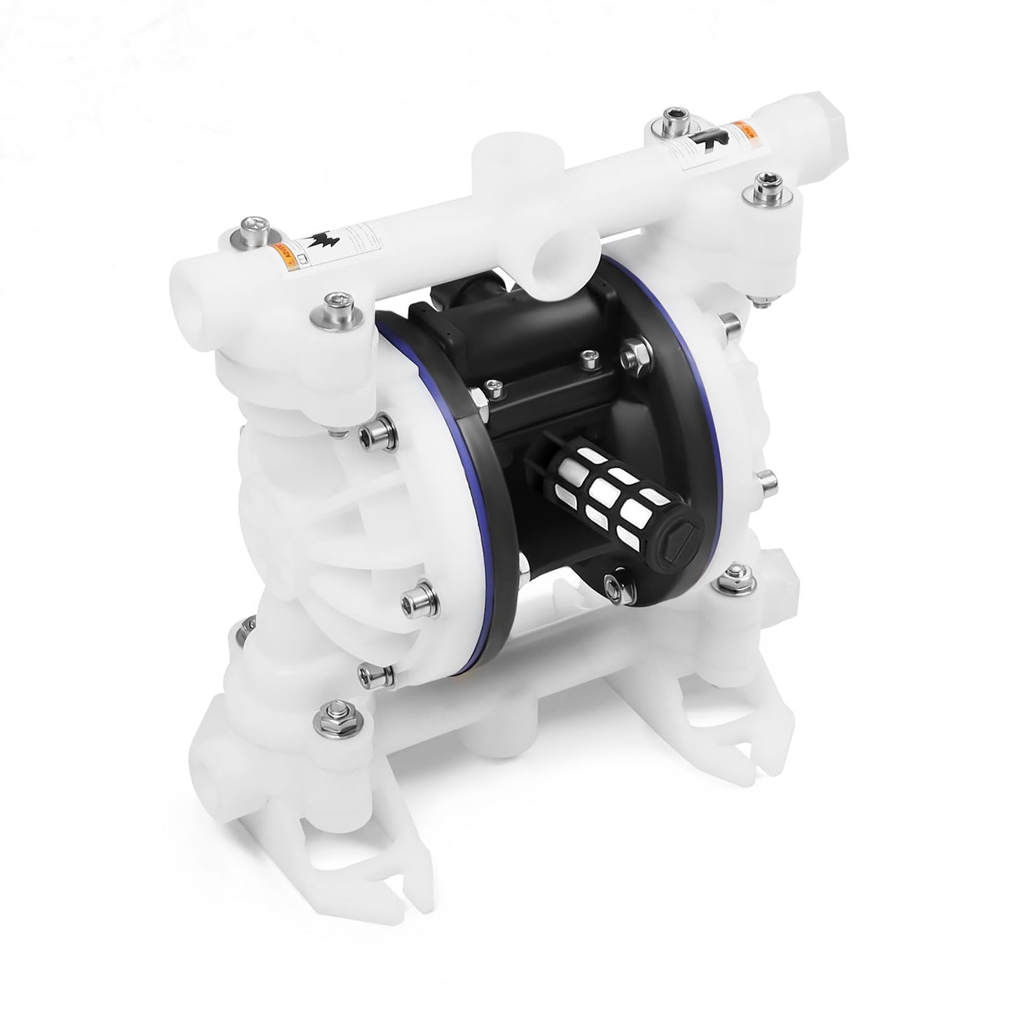 Nakkaa Pneumatic Double Diaphragm Pump PTFE 8.8GPM Transfer Pump 1/2" In/Out Max 120PSI, Used to Transport Various Low Viscosity Liquids Such as Hydraulic Fluid, diesel, coating,etc