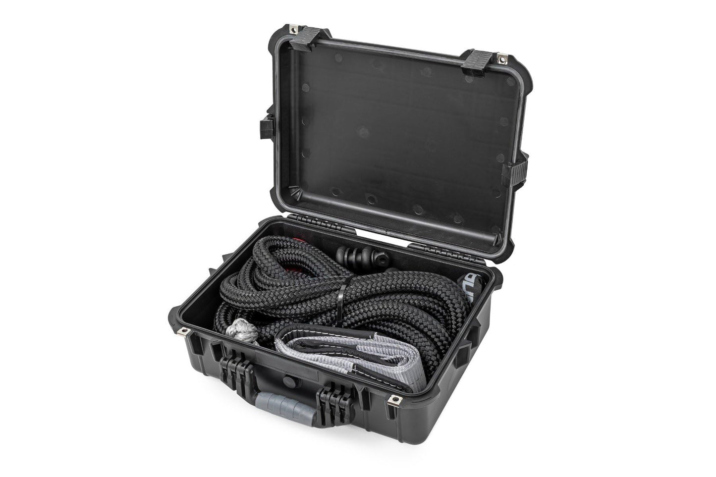 Rough Country Winch Recovery Kit for Synthetic Cable Winches - Complete Off-Road Kit with Tow Strap, D-Rings, Snatch Block, Gloves & Case