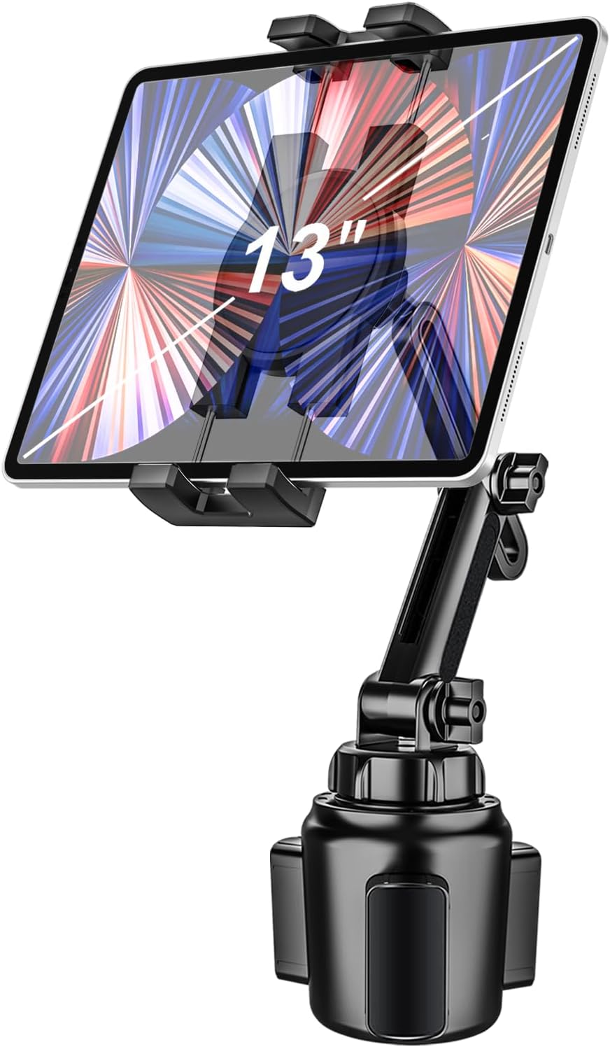 woleyi 360 4-13" Cup Holder Car Tablet Mount, iPad Mount Holder for Car/Truck, Rotation Adjustable Universal Tablet