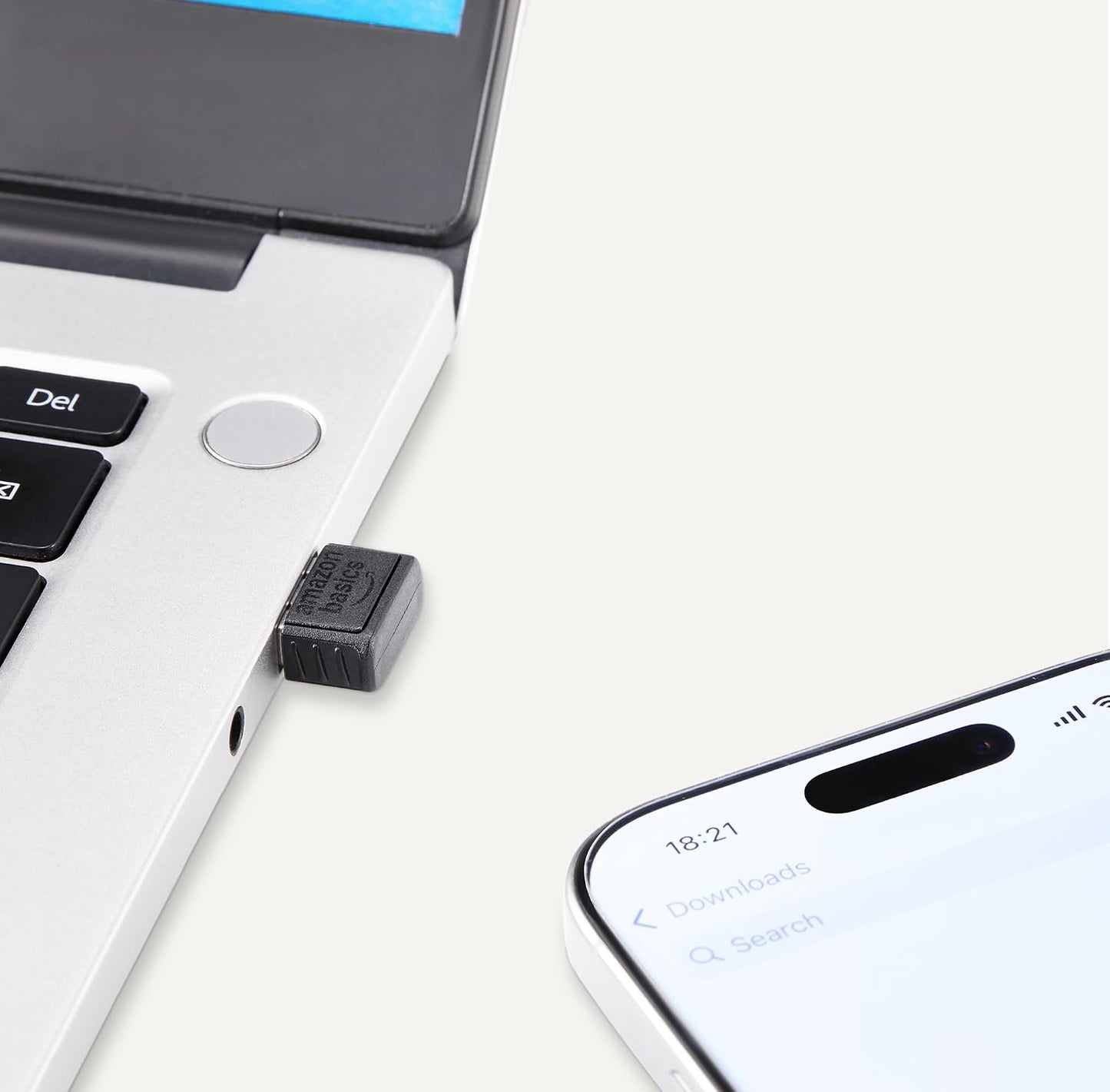 Amazon Basics 5.4 11/10/8.1 Bluetooth USB Adapter Dongle for PC, USB Receiver for Bluetooth Mouse, Keyboard, Laptop