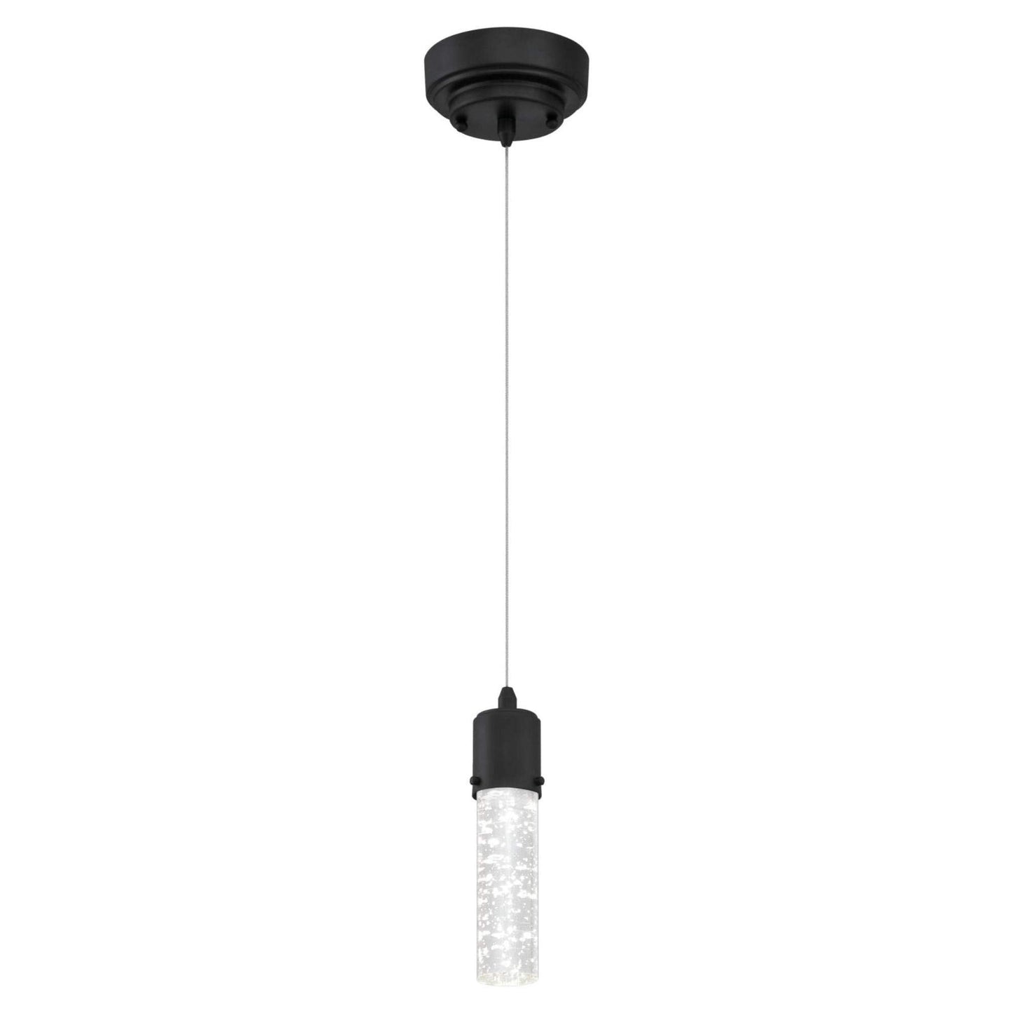 Westinghouse 6372300, Matte Black Finish with Bubble Glass Cava One-Light LED Indoor Mini Pendant, one size