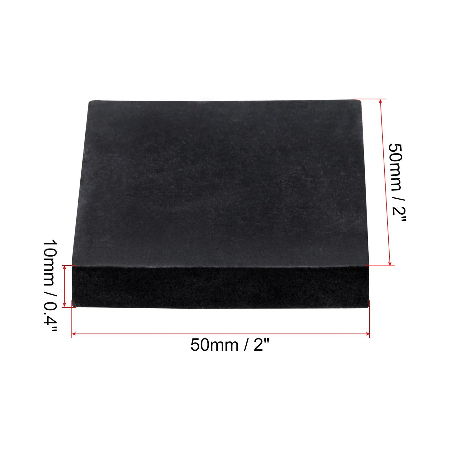 uxcell 4pcs Rubber Anti-Vibration Pads Hard Pad, 50mm Square Vibration Isolation Mats, 10mm Thickness Non-Slip Rubber Blocks, Anti-Skid Anti Noise for HVAC, Compressor, Air Conditioner