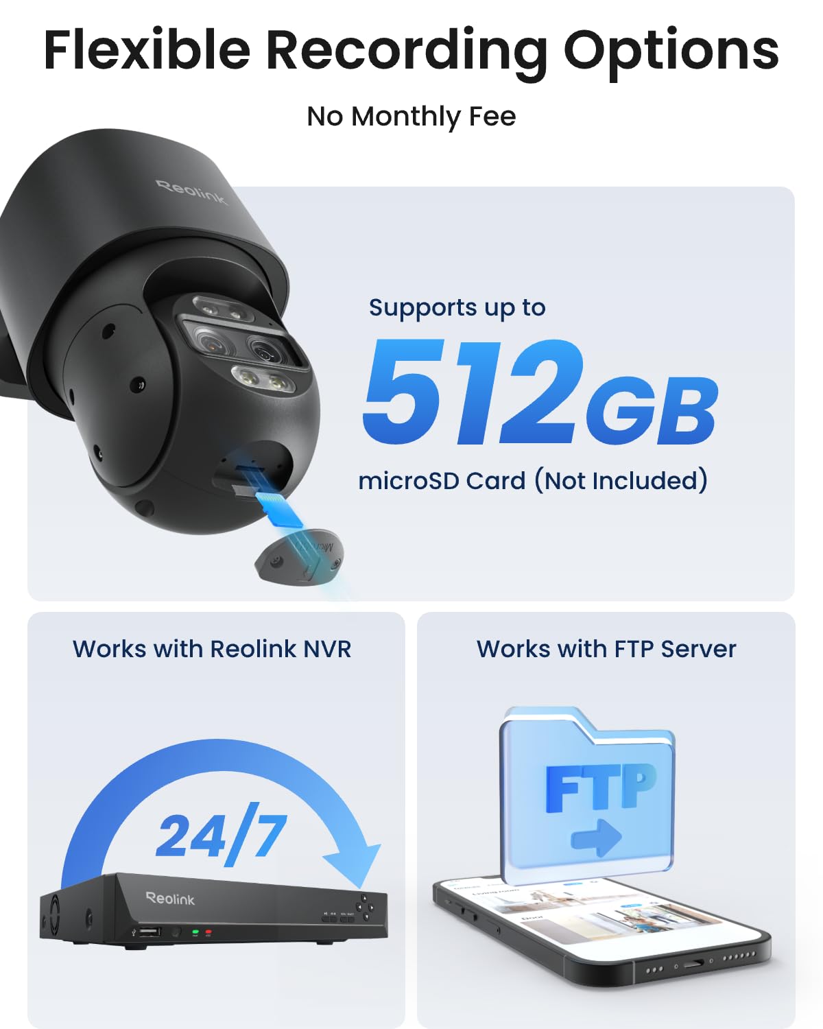 REOLINK PoE PTZ Security Camera System, 4K Camera with Dual-Lens, 6X Hybrid Zoom, 355 Pan & 90 Tilt, Auto Tracking, 24/7 Recording, AI Video Search, TrackMix PoE