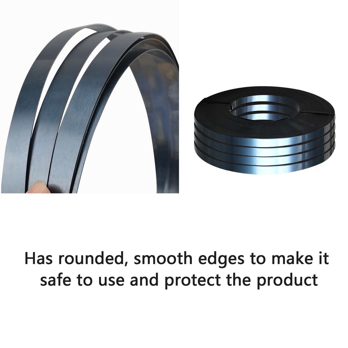 NVOYAJUAN Bluing Steel Strapping Coil 3/4" x .020" x 2150' Metal Banding Strap Break Strength 1800 lbs Heavy Duty Pallet Strapping Roll(2 Roll Single Ply)