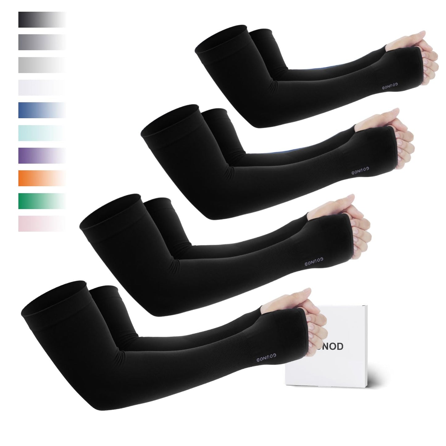 GOUNOD Sun Protection Cooling Arm Sleeves with Thumb Holes - Gardening Outdoors Sports Workouts Sunscreen Arm Sleeves