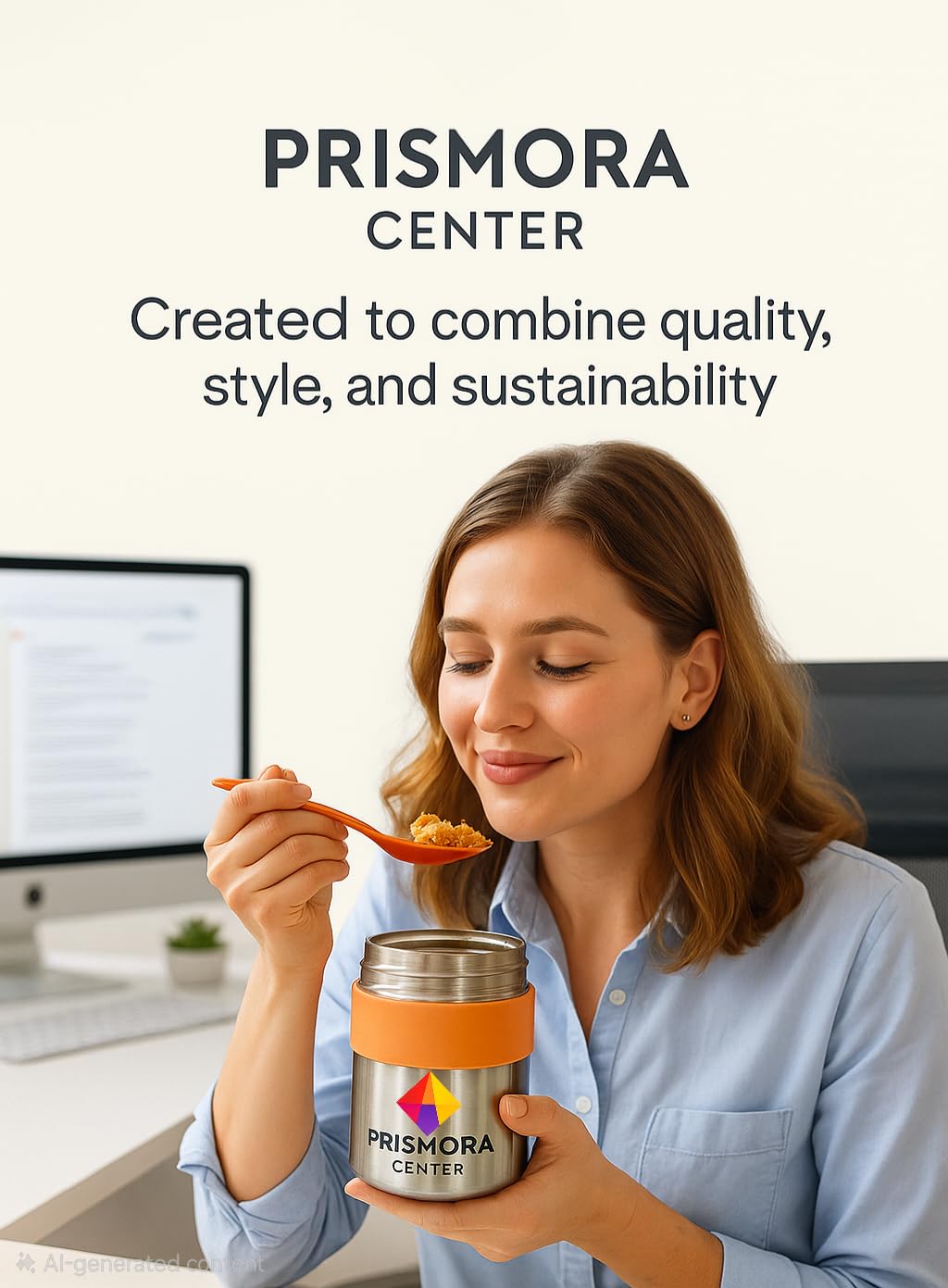 Prismora Center Insulated Vacuum Food Jar, 13.5 oz Leak-Proof Stainless Steel Food Jar for Hot & Cold Meals, BPA-Free, Dishwasher Safe, Portable & Durable Food Storage Container (Green)