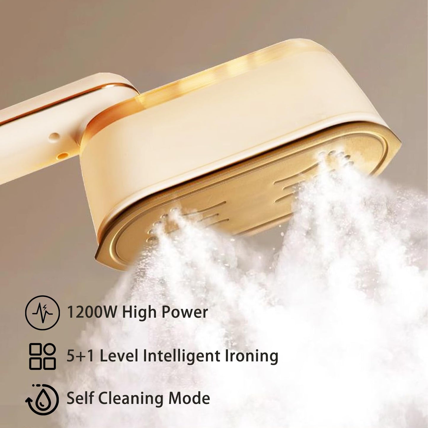 Travel Steamer Iron, 1200W Clothing Steamer with Digital Display Screen, 5+1 Intelligent Ironing Gear Multifunctional Hanging Iron Machine, 140ml, 30S Preheating, Suitable for Home, Trip&Dorm (Grey)