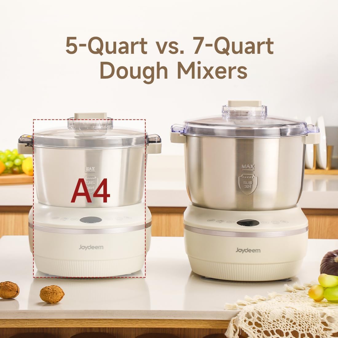 Joydeem HMJ-A701 Electric Dough Maker (7.4Qt) with Ferment Function - Ideal for Bread, Pizza, Sourdough & Dumpling Dough Mixer