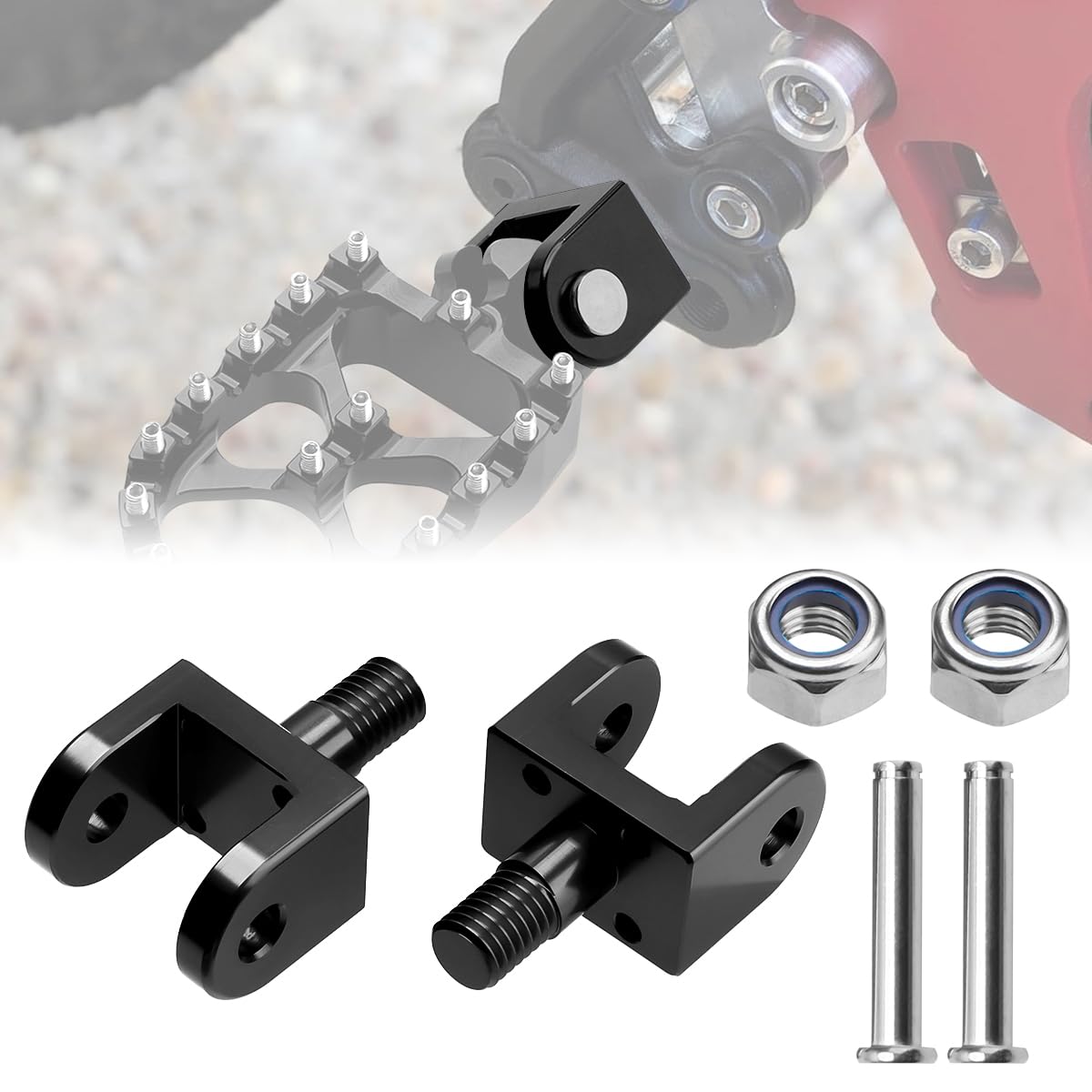 URLWALL 2pcs Foot Pegs Holder for Sur Ron Light Bee X and S Segway X160 X260 Honda CRF150F 03-19 CRF230F 03-19,CNC Aluminum Anti-rust Durable Foot Peg Clamps,Widen and Thicken Foot Peg Bracket