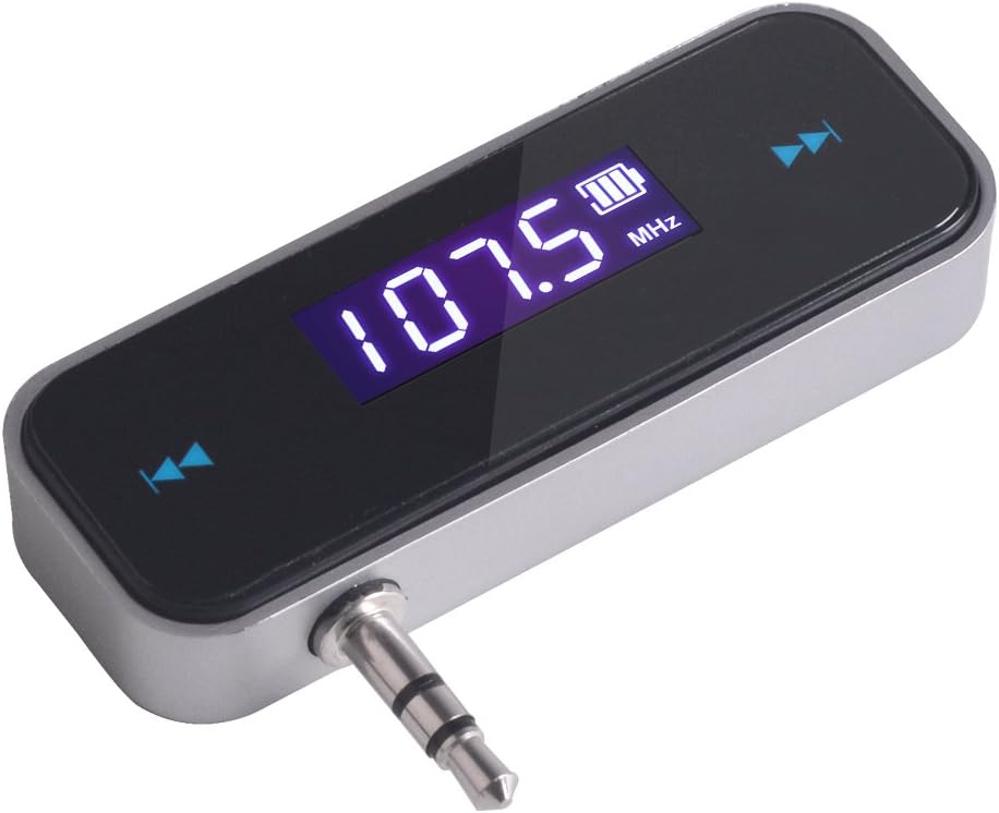 Beinhome 3.5mm 6s 5 MP3 MP4 FM Transmitter Audio Adapter Car Kit, Wireless in-Car Radio Transmitter Built-in Aux Port