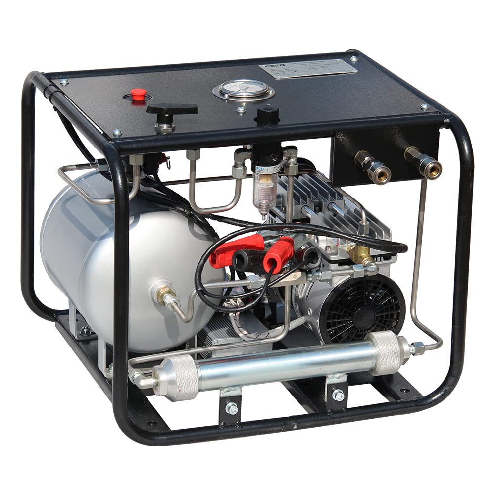HPDMC Oil-free Dive 12V 550W Air Compressor System Vacuum Pump with 1x50 FT Hose & 1xRegulator / Respirator for Snorkeling Diving