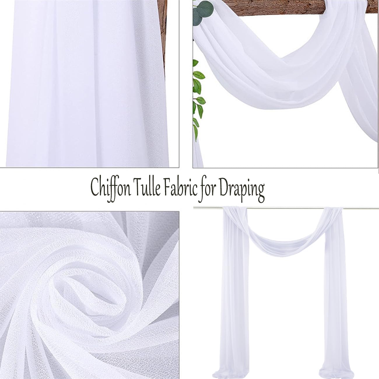 Skiennix Chiffon Wedding Arch Draping Fabric - Baby Blue Sheer 29 in x 20 ft Backdrop for Events