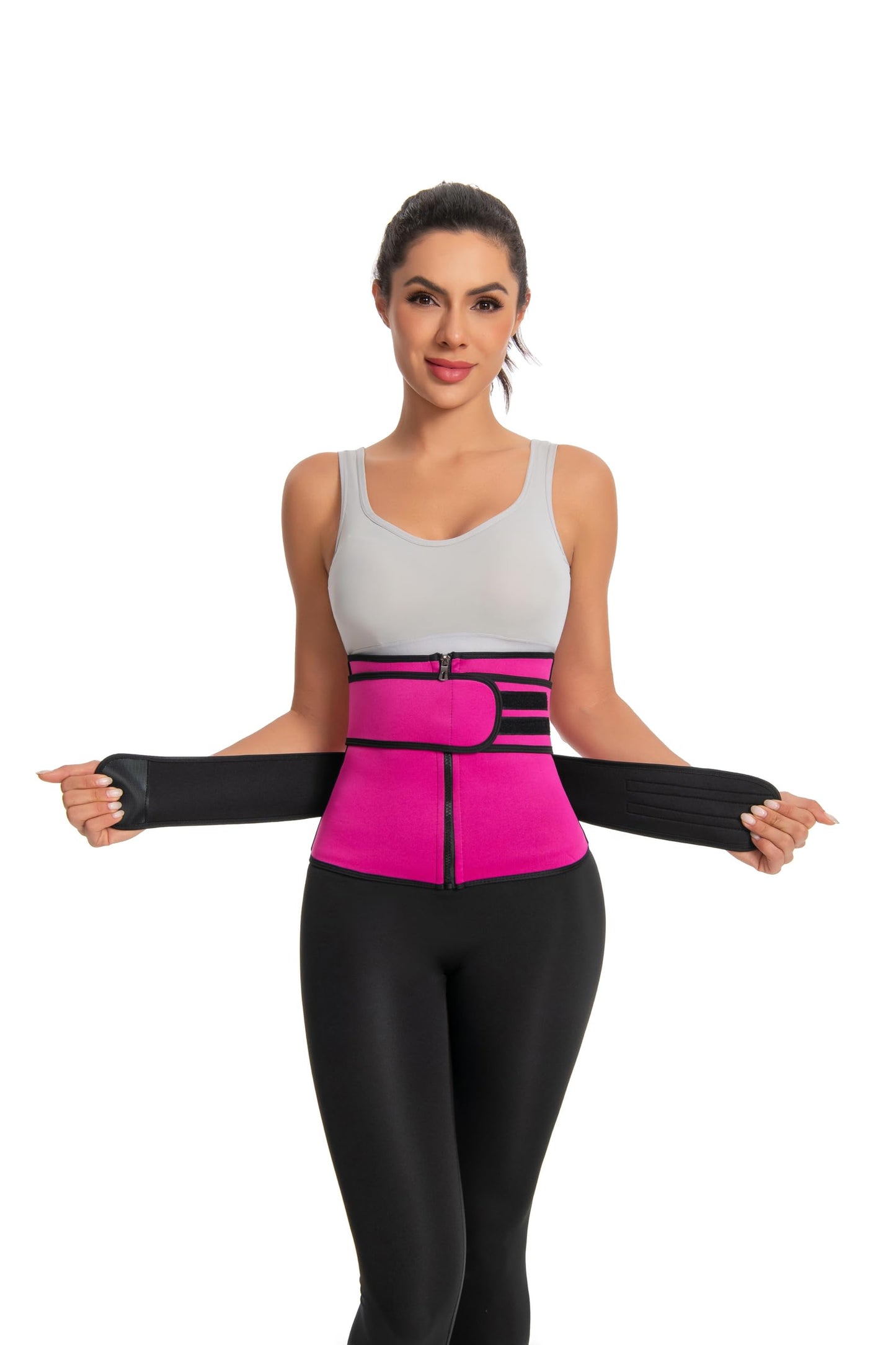 DDFS Waist Trimmer Tummy Control Sweat the weight off Body Shaper Workout Plus Size Waist Trainer for women Rose Red 5XL