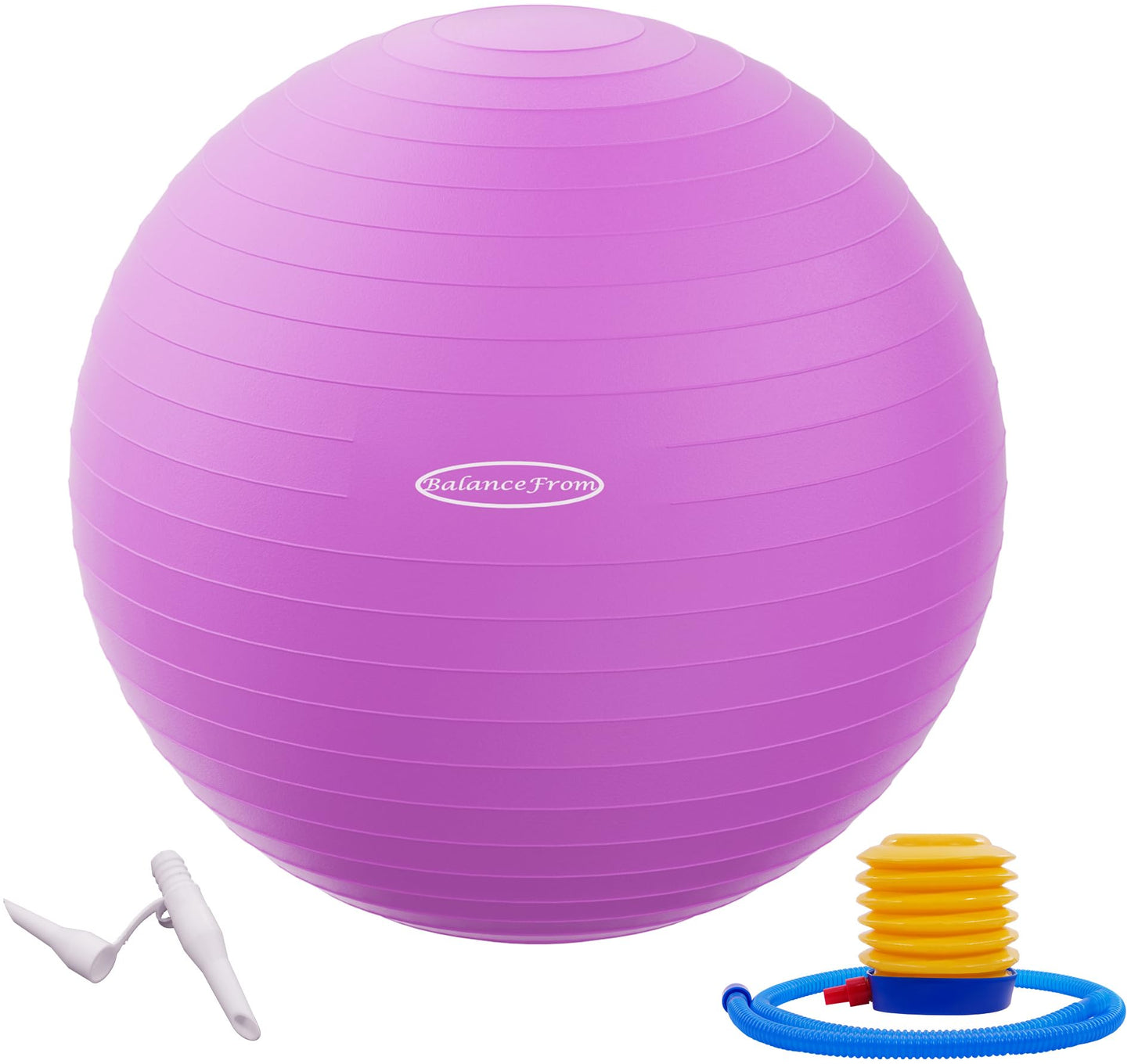 Fitvids Anti-Burst and Slip Resistant Exercise Yoga Ball with Quick Pump 48-55cm,M, Purple