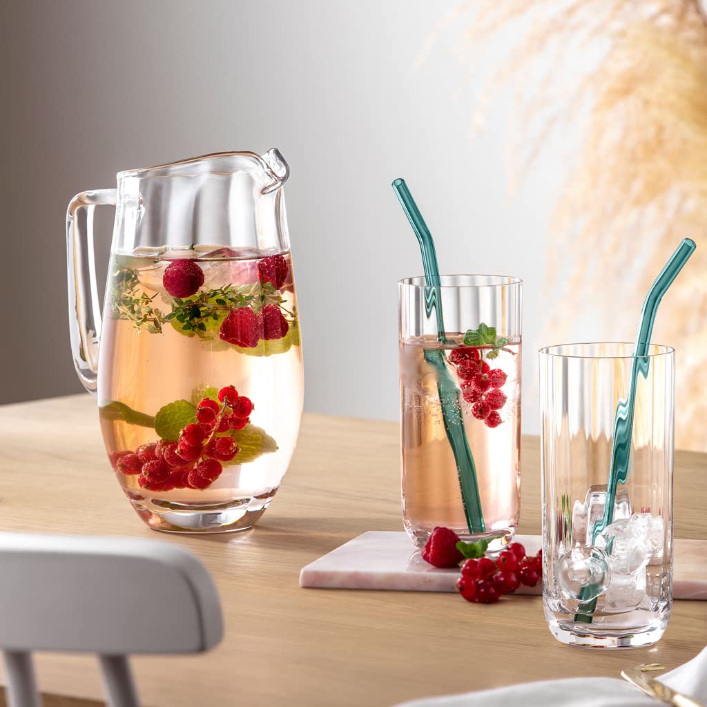 Villeroy & Boch Rose Garden Collection Water/Juice Pitcher, Size: Approx. 9. in, Volume Approx. 34 oz Crystal Glass Decanter, Dishwasher Safe, Carafe for Water, Iced Tea, & Lemonade, Made in Europe