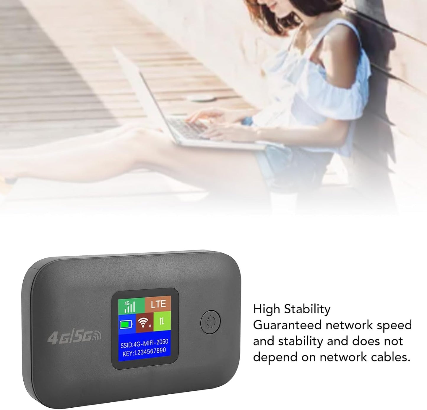 Vikye 4G 150Mbps 810 (A8) Portable WiFi Hotspot, LTE Mobile Router with SIM Card Slot, for Travel Supports Devices USB