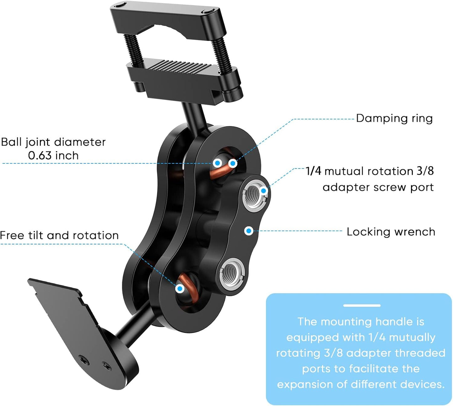 SDSACZMU Max2/ MAX360 Rearview Mirror Radar Detector Mount, Aluminum Rearview Mirror Rod Radar Mount,for Escort Max /