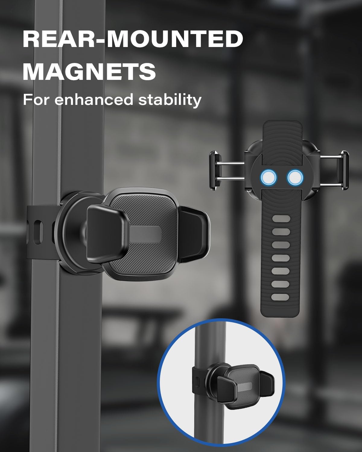 OQTIQ Phone Holder for Peloton Bike, Exercise Bike 360° Rotatable Handlebar Phone Mount with Adjustable Silicone Strap for Stroller, Shopping Cart, Gym – Fit for 4.7"-6.9" Smartphones