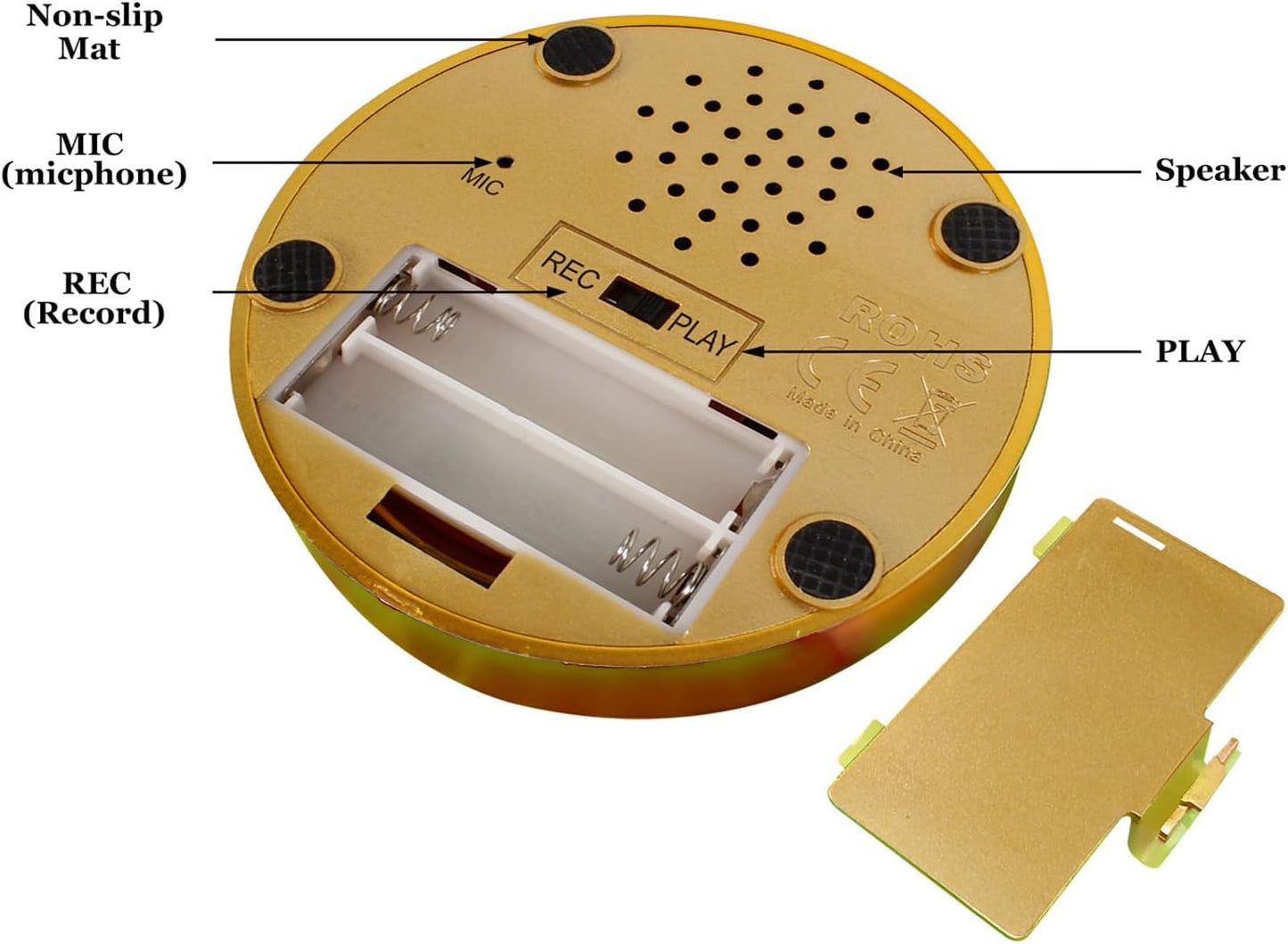 Wariolle 30 Gold Voice Custom Recordable Buttons Second Voice Dog Talking Buttons Recordable and Playback Message