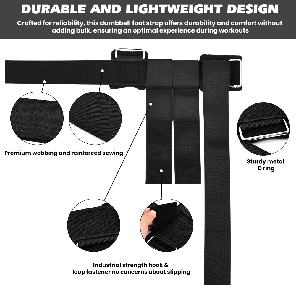 Yonderfume 2 PCS Dumbbell Foot Attachment, Extension Monkey Foot Dumbbell Attachment Straps, Foots Weight, Tibialis Trainer, Ankle Straps for Fitness Training, Leg Extensions