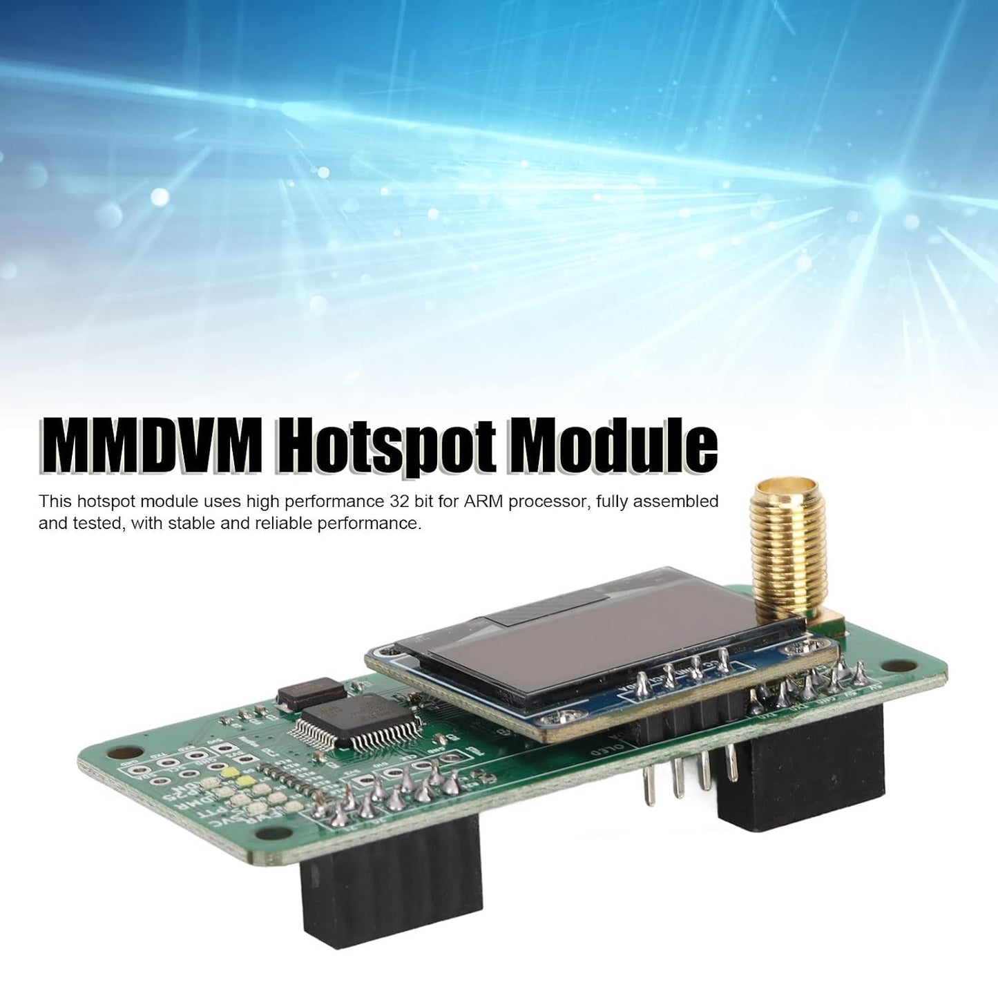 Gemer MMDVM Hotspot Module, Preloaded Firmware LED Display Hotspot Board SMA Connector for ARM Processor with Pin