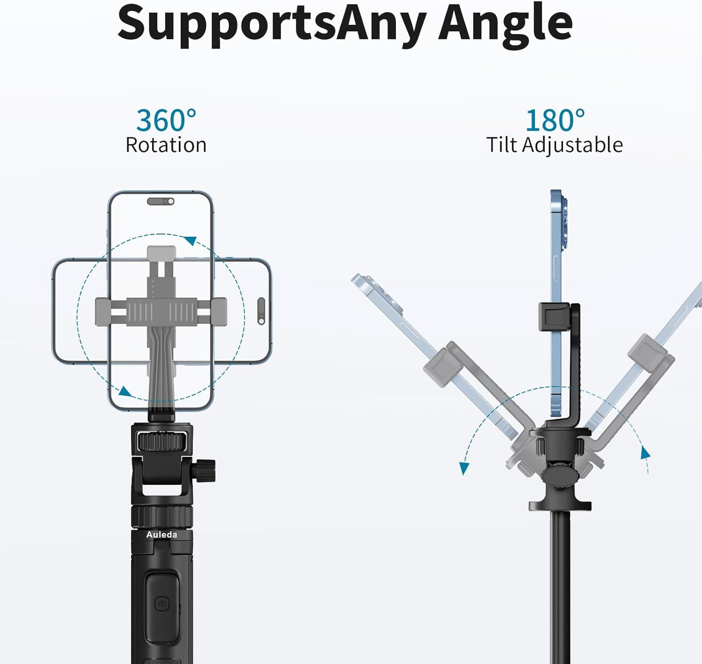 Auleda 70" Insta360 Selfie Stick Tripod for Gopro Action Camera, Lightweight Phone Tripod Stand with Wireless Remote
