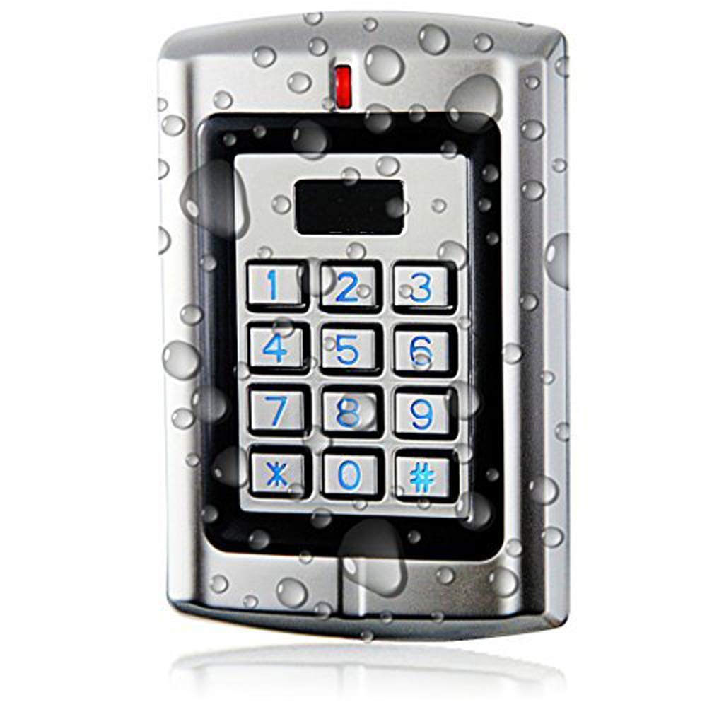 MENGQI-CONTROL Metal Weatherproof Access Control System 600LBS Force Electric Magnetic Lock +110VPower Supply+Exit Button+Cards+Key Fobs