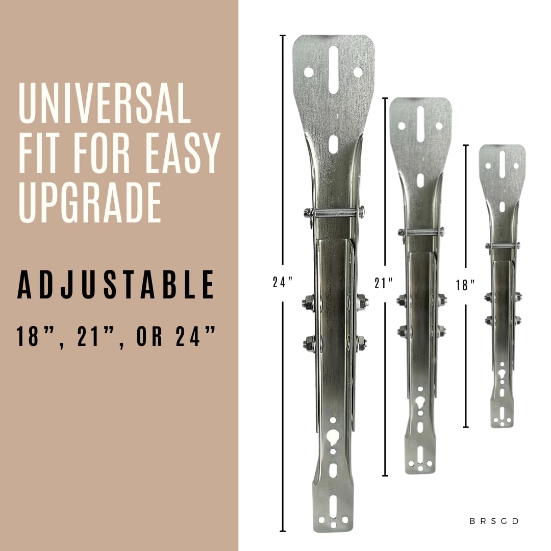 Garage Door Opener Adjustable Reinforcement Bracket, Replacement Parts & Hardware, Repair, Restore, Easy Installation Kit, Fits 18”-24” Panels, Heavy Duty No Bending