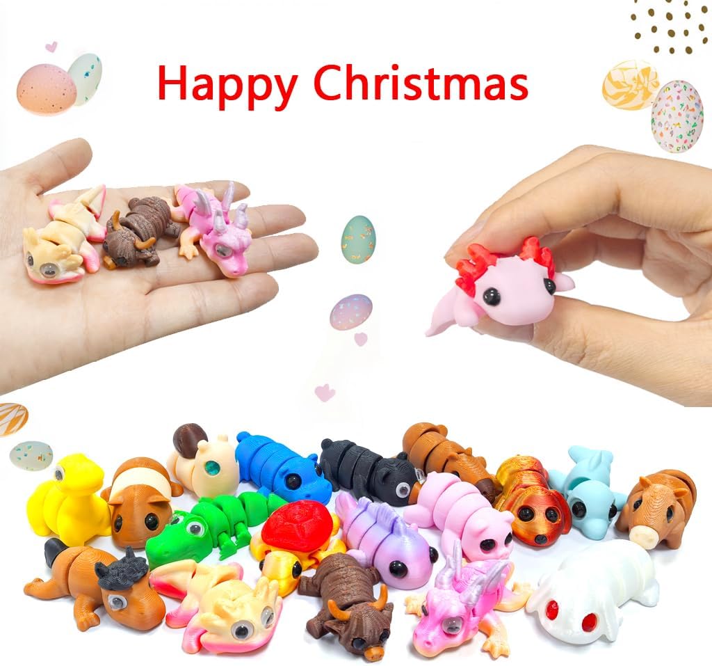 Skiennix 2024 Christmas Advent Calendar - Mini 3D Animal Toys for Kids & Adults | Perfect Stocking Stuffers