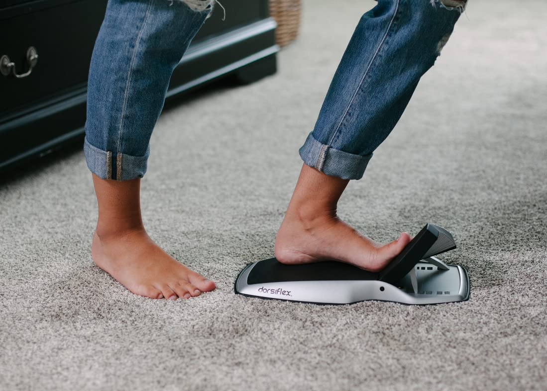 Dorsiflex. Deep calf, foot, and arch stretcher and foot rocker and slant board device for plantar fasciitis, Achilles tendinitis, calf stretching, ankle mobility, toe mobility and heel pain relief.